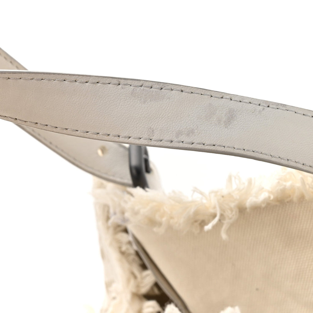 Nappa Intrecciato Canvas Fringe Maltinto Tote White