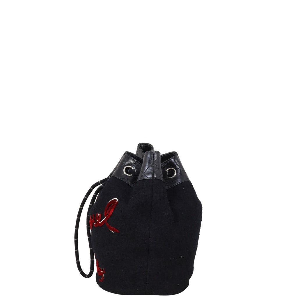 Chanel Paris-Hamburg Drawstring Wool Bucket Bag