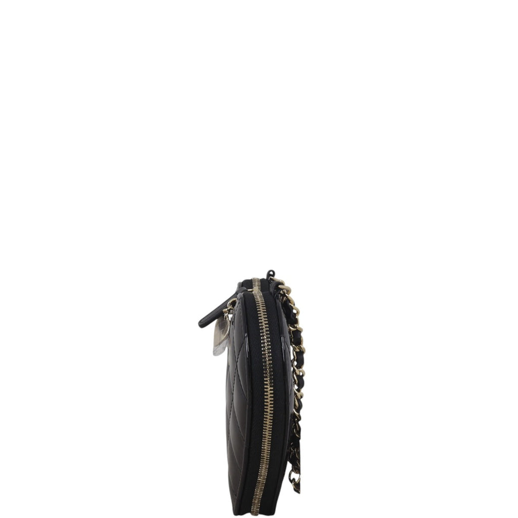 Chanel CC Double Heart Clutch With Chain