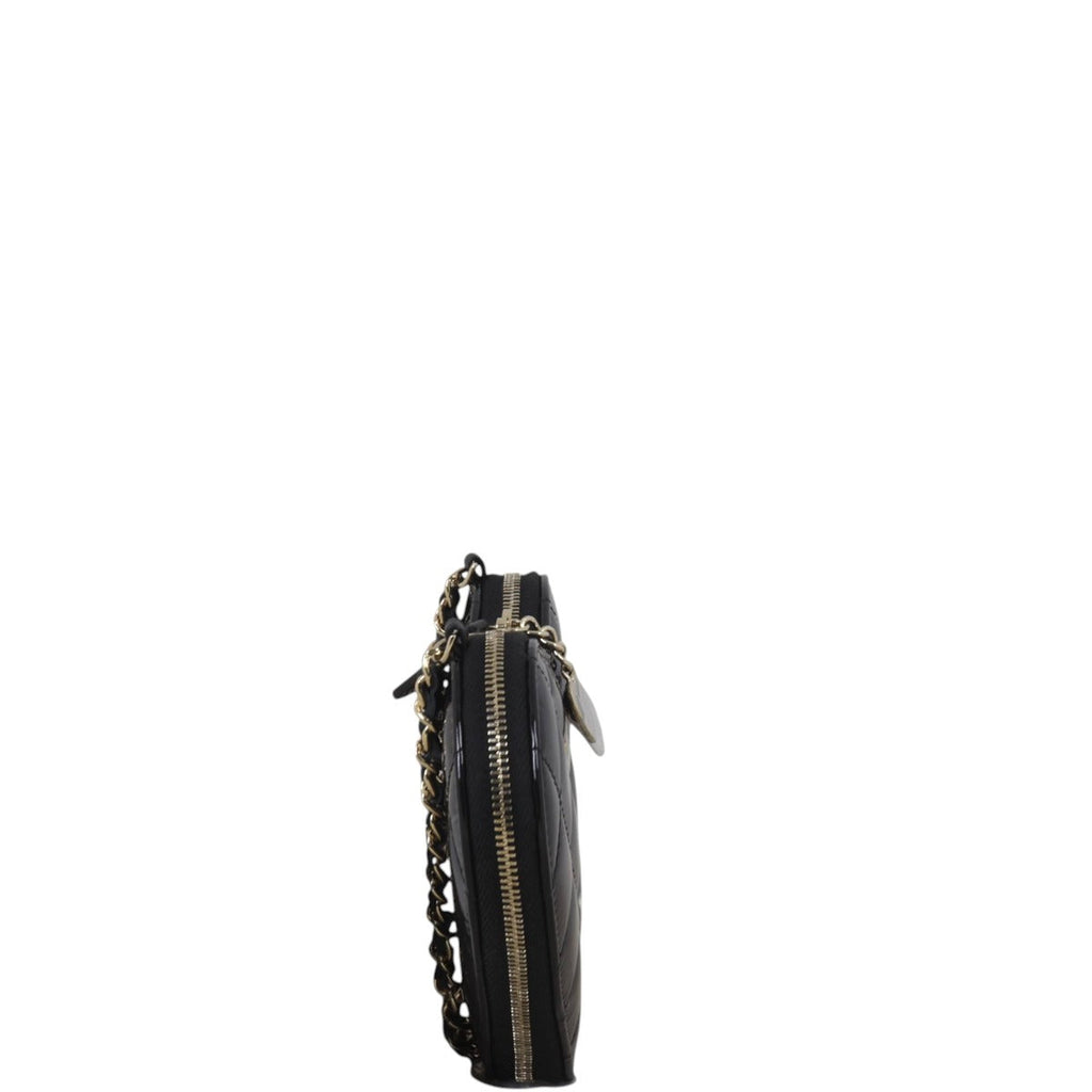 Chanel CC Double Heart Clutch With Chain