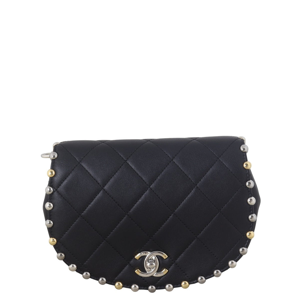 Chanel Saddle Flap Stud Around Bag