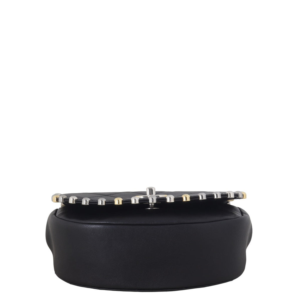 Chanel Saddle Flap Stud Around Bag