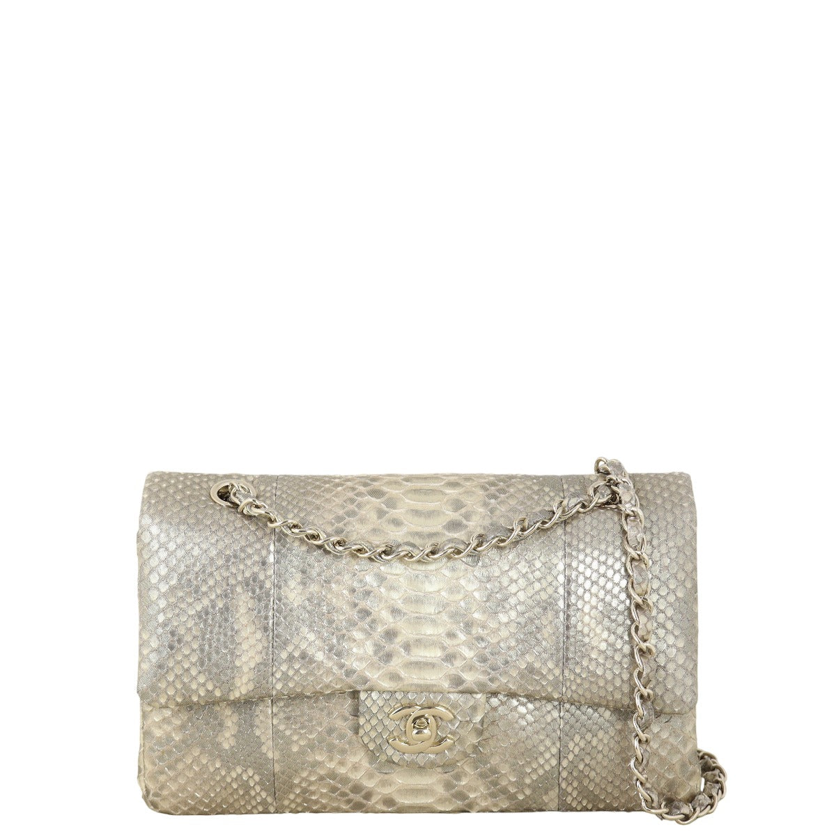 Chanel Classic Double Flap Medium Iridescent Python