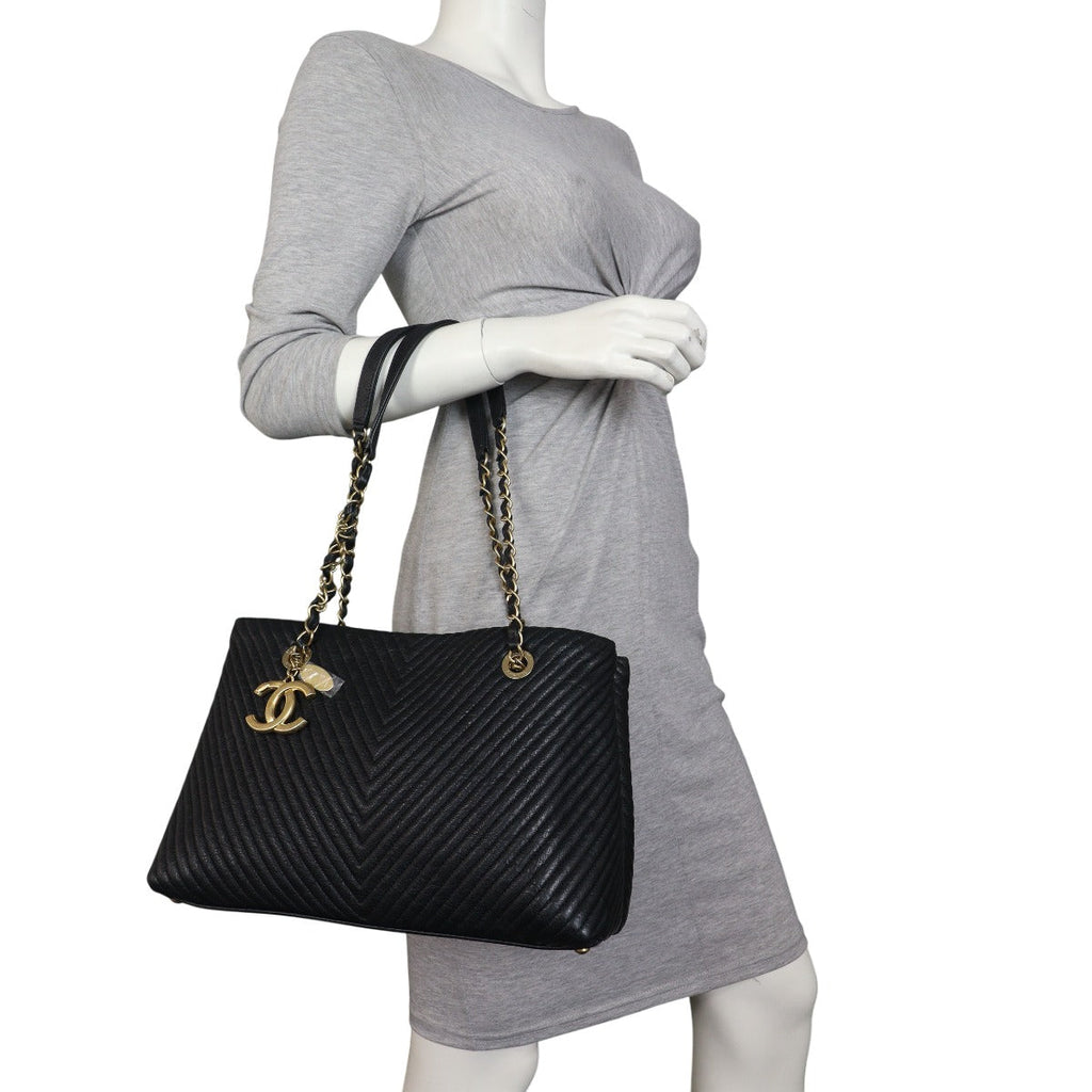 Chanel Surpique Chevron Tote