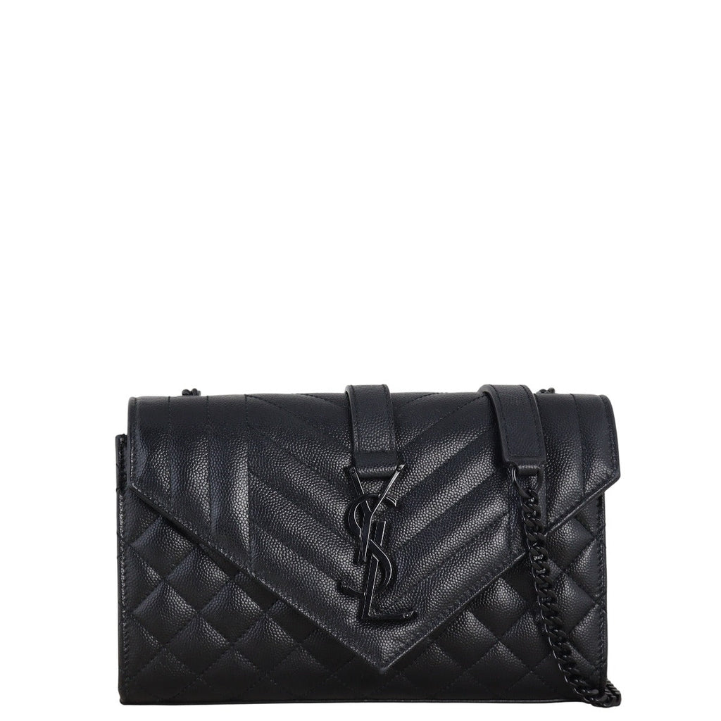 Saint Laurent Monogram Mix Matelasse Envelope Chain Bag Small