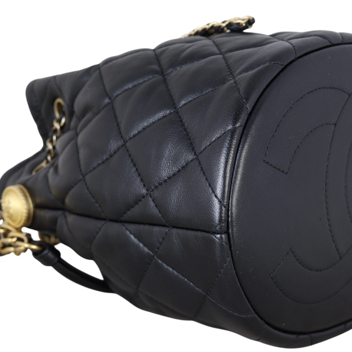Chanel Quilted CC Drawstring Bucket Bag
