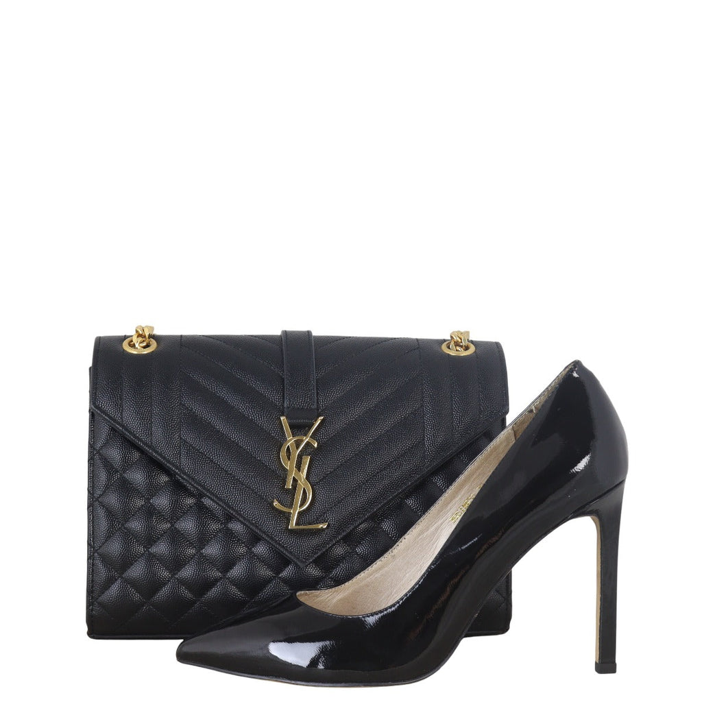 Saint Laurent Monogram Mix Matelasse Envelope Chain Bag Medium