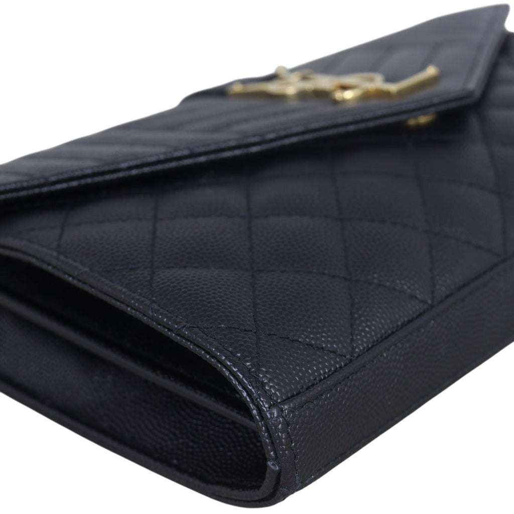 Saint Laurent Monogram Mix Matelasse Envelope Wallet on Chain