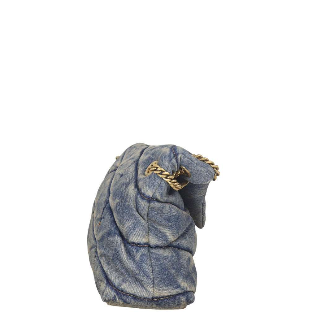 Saint Laurent Loulou Puffer Small Denim