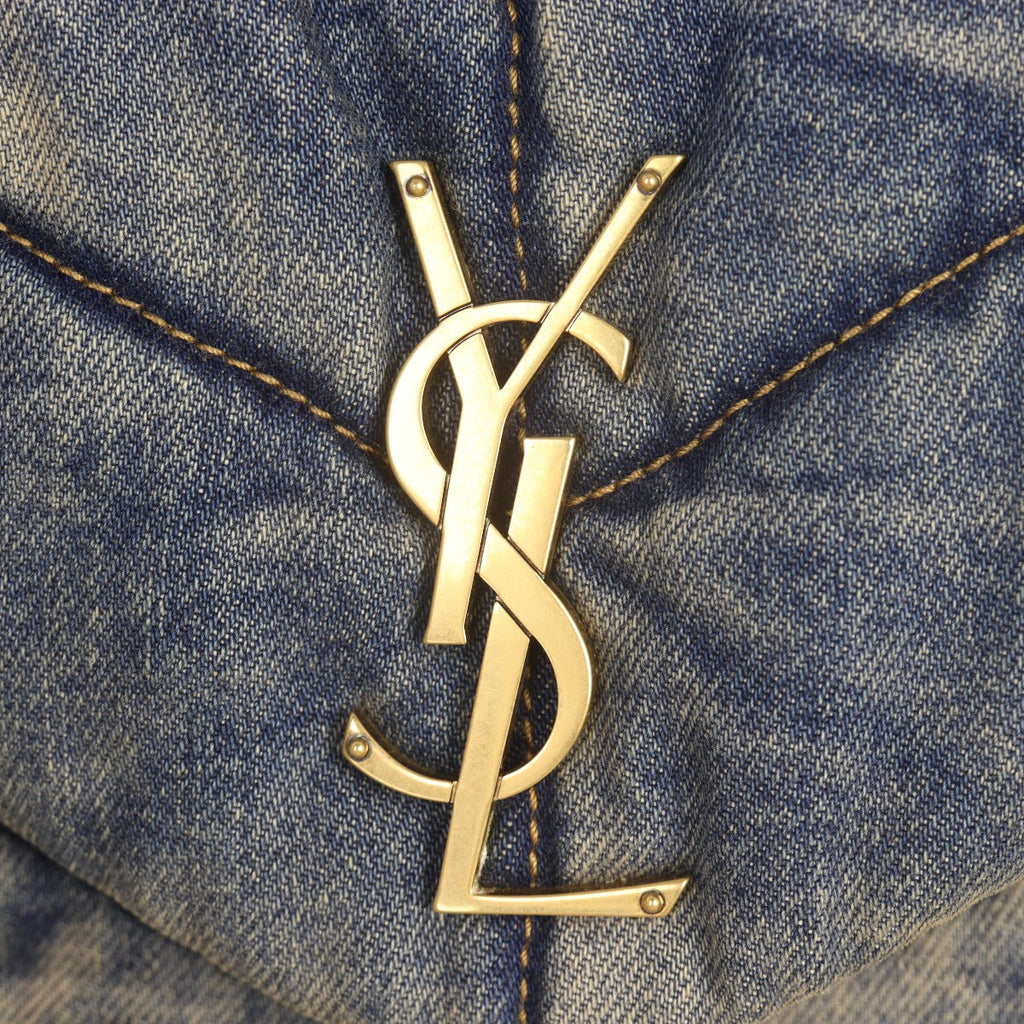 Saint Laurent Loulou Puffer Small Denim