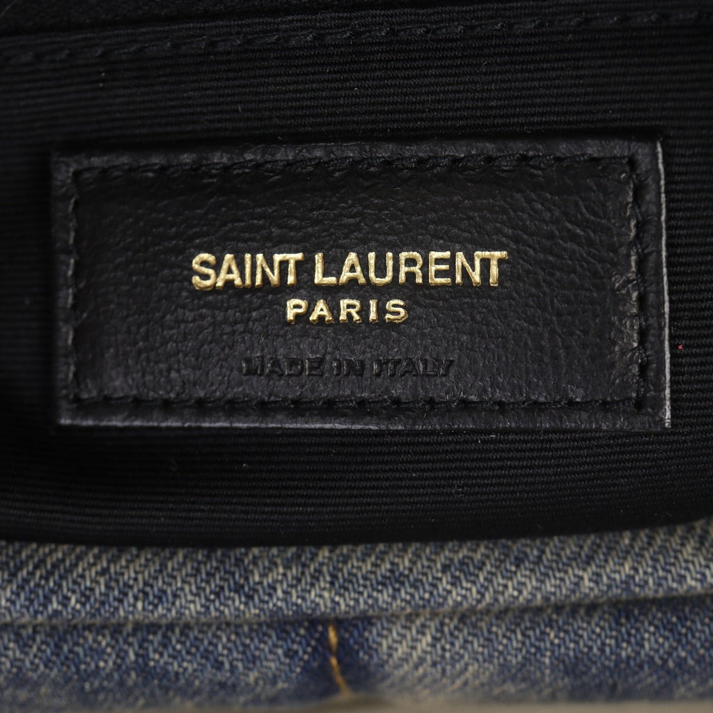 Saint Laurent Loulou Puffer Small Denim