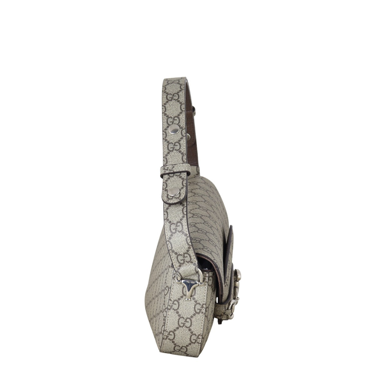Gucci GG Supreme Horsebit 1955 Asymmetric Shoulder Bag