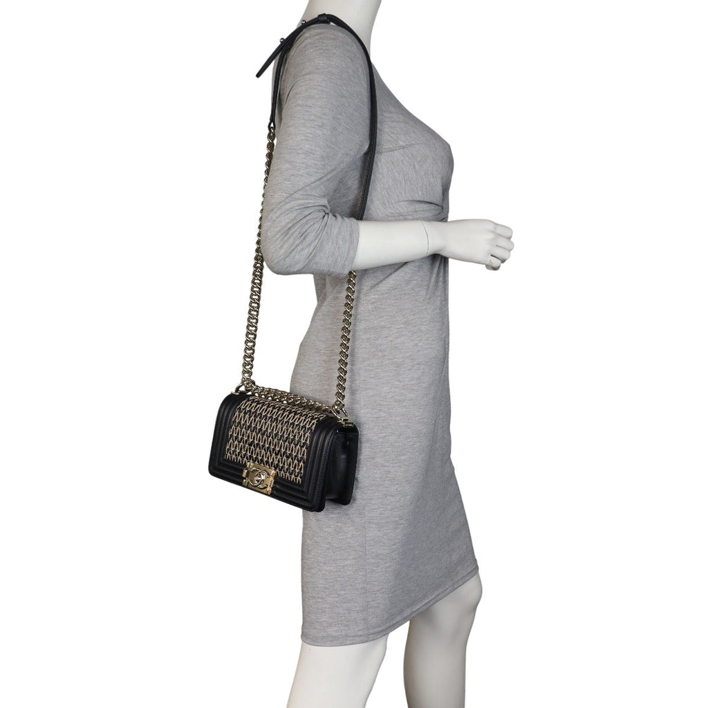 Chanel Boy Small Raffia