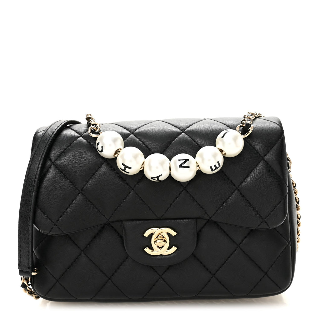 Lambskin Quilted Small My Precious Flap Black