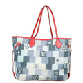 Louis Vuitton Neverfull MM Denim Rouge