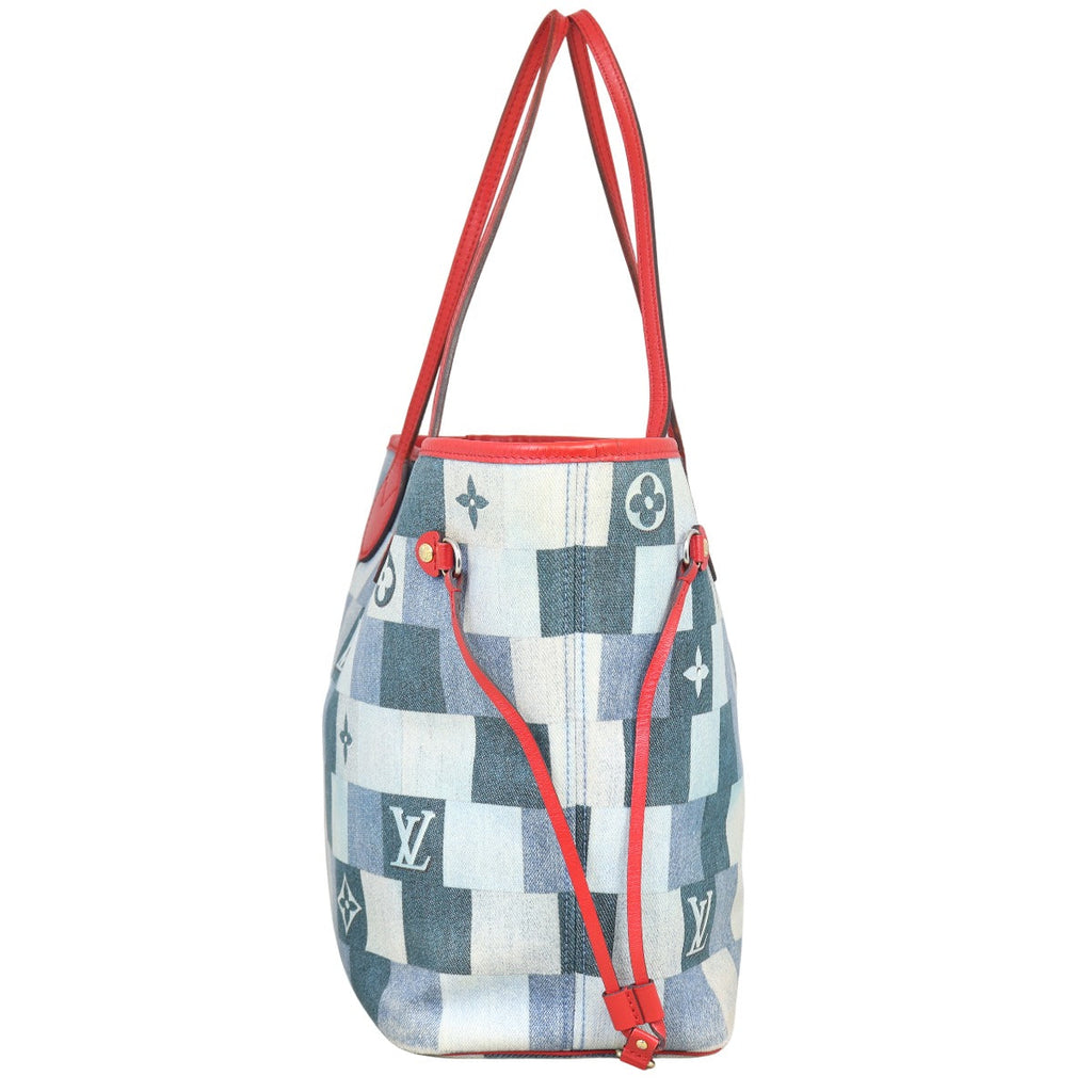 Louis Vuitton Neverfull MM Denim Rouge