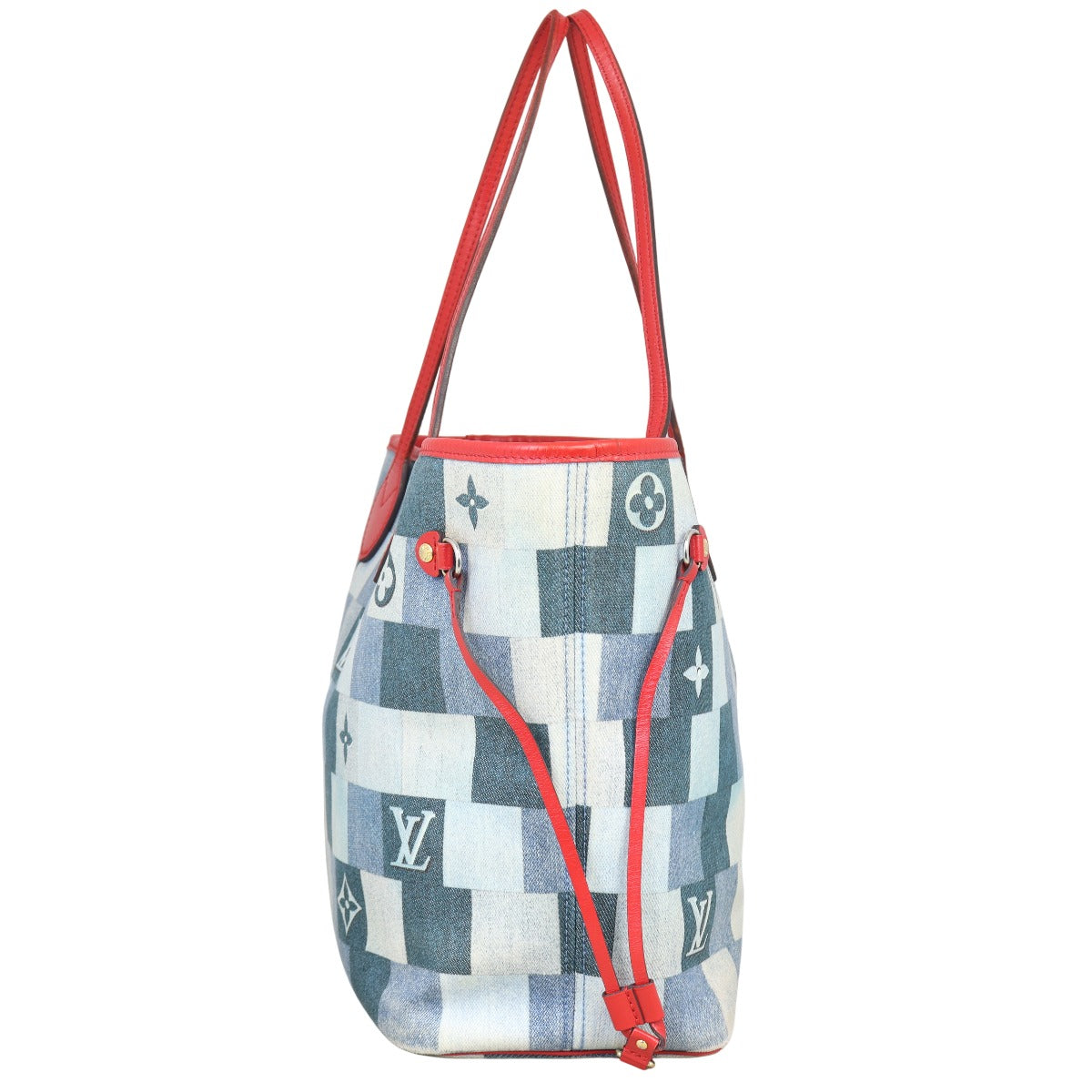 Louis Vuitton Neverfull MM Denim Rouge