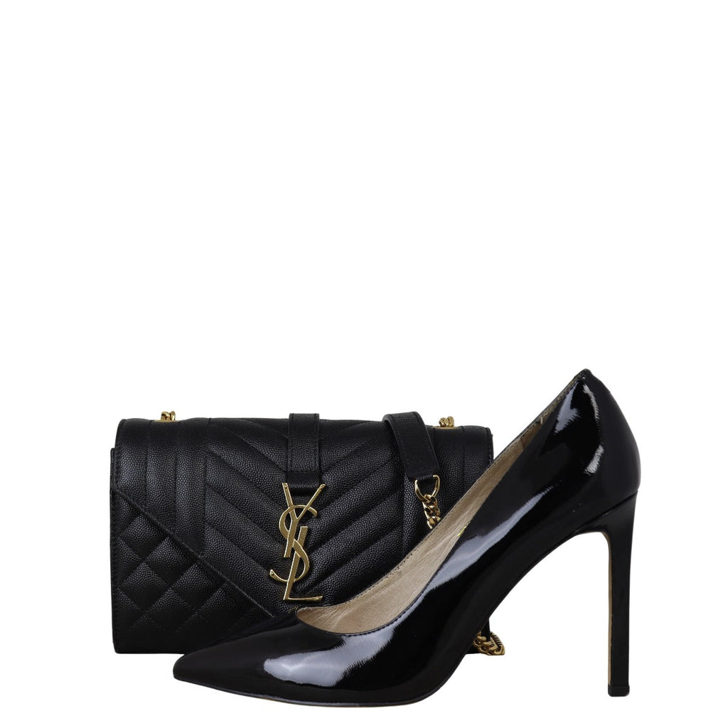Saint Laurent Monogram Mix Matelasse Envelope Chain Bag Small