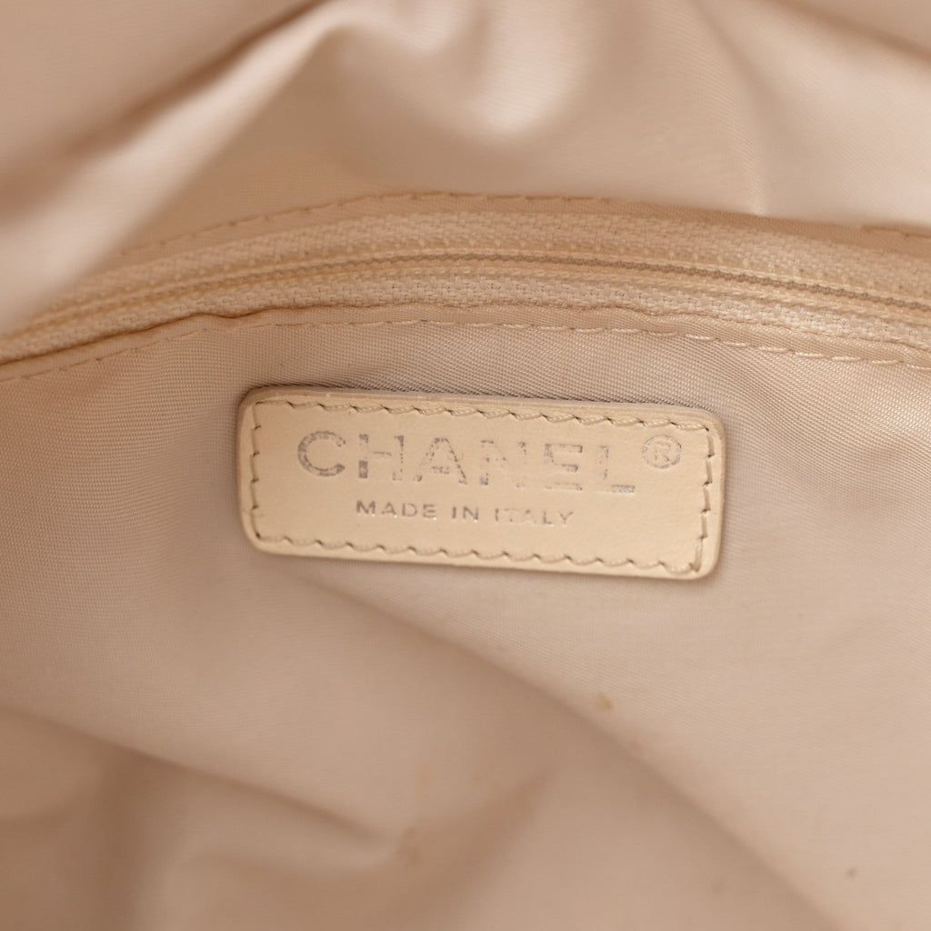 Metallic Coated Canvas Quilted Small Paris Biarritz Tote Gold