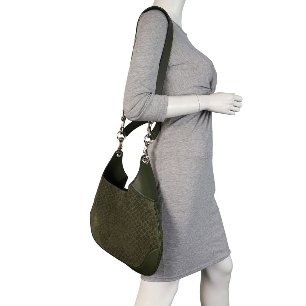 Gucci Microguccissima B Medium Hobo Suede