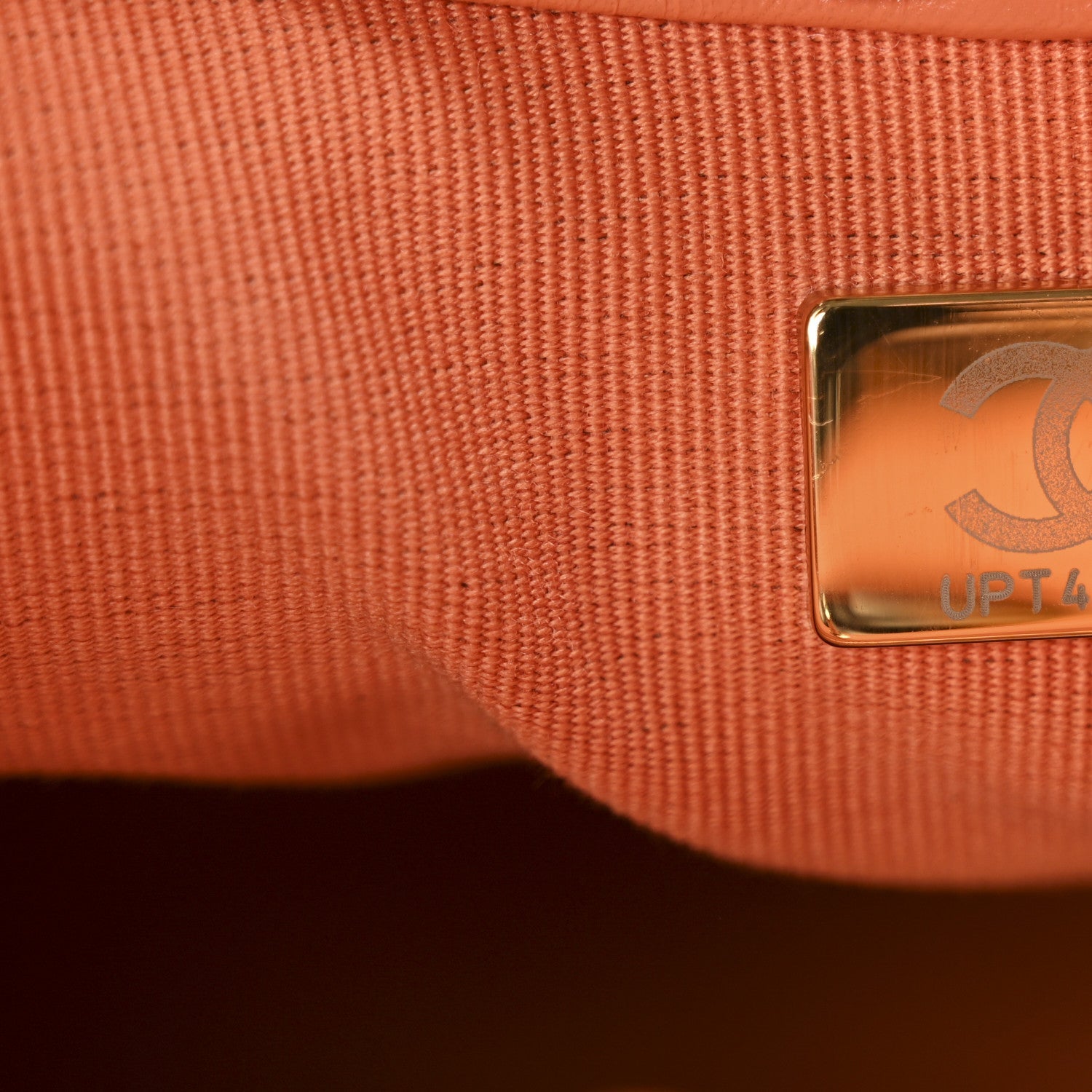 Shiny Crumpled Calfskin Quilted Mini 31 Shopping Bag Orange