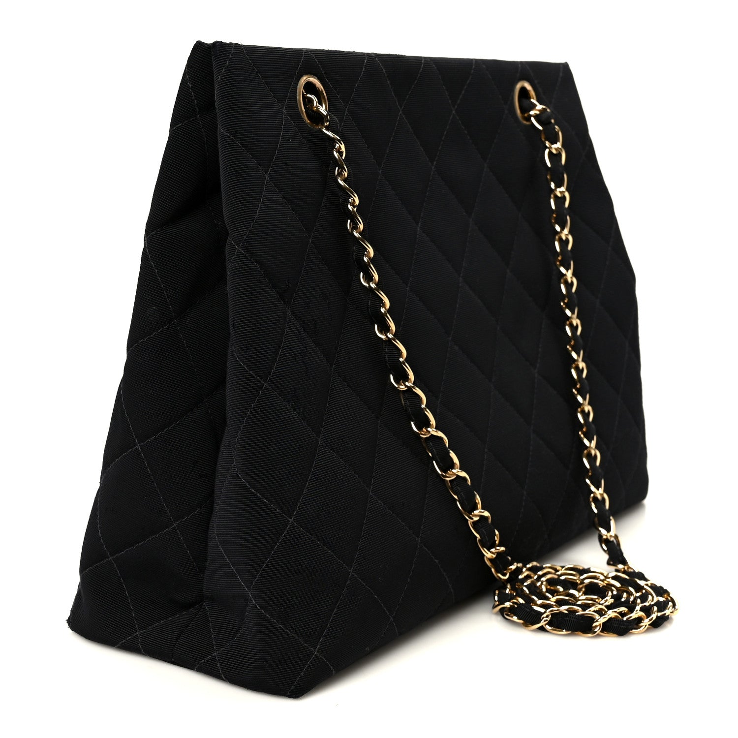 Grosgrain Quilted Shopper Tote Black