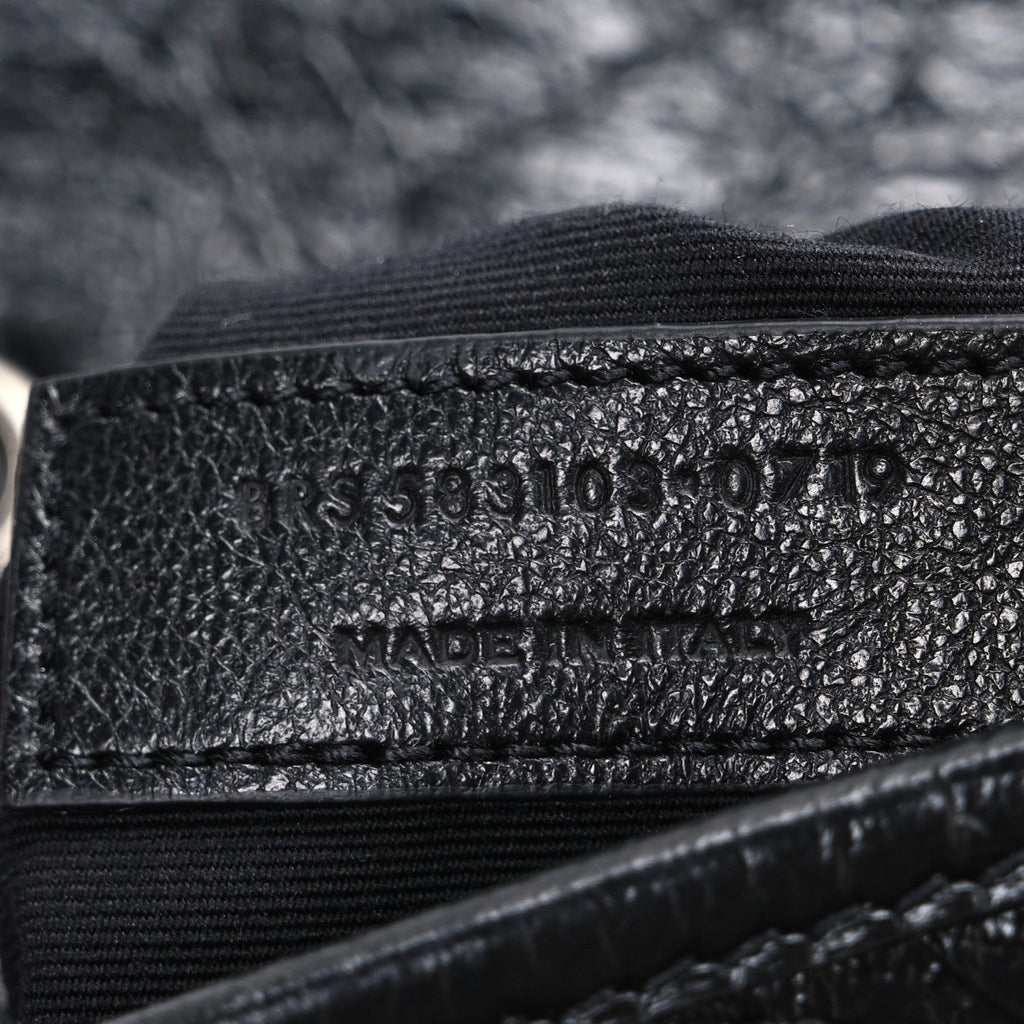 Crinkled Calfskin Matelasse Monogram Niki Chain Wallet Black