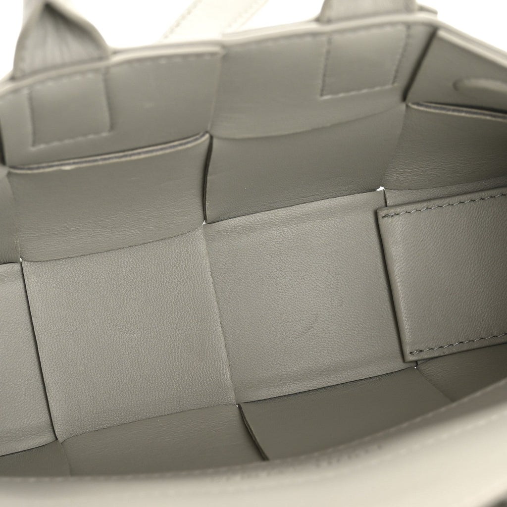 Nappa Maxi Intreccio Mini Arco East West Tote Agate Grey