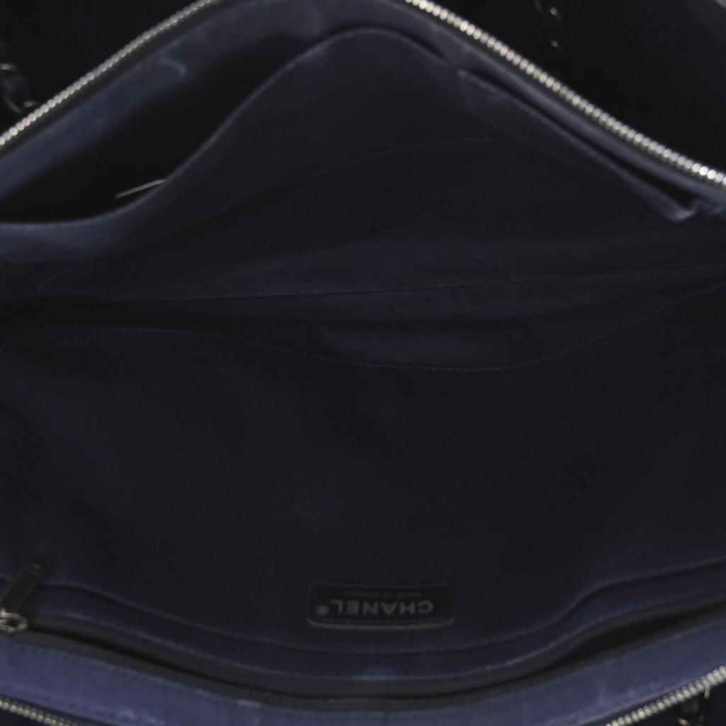 Grained Vegetal Calfskin Urban Shopping Tote Blue