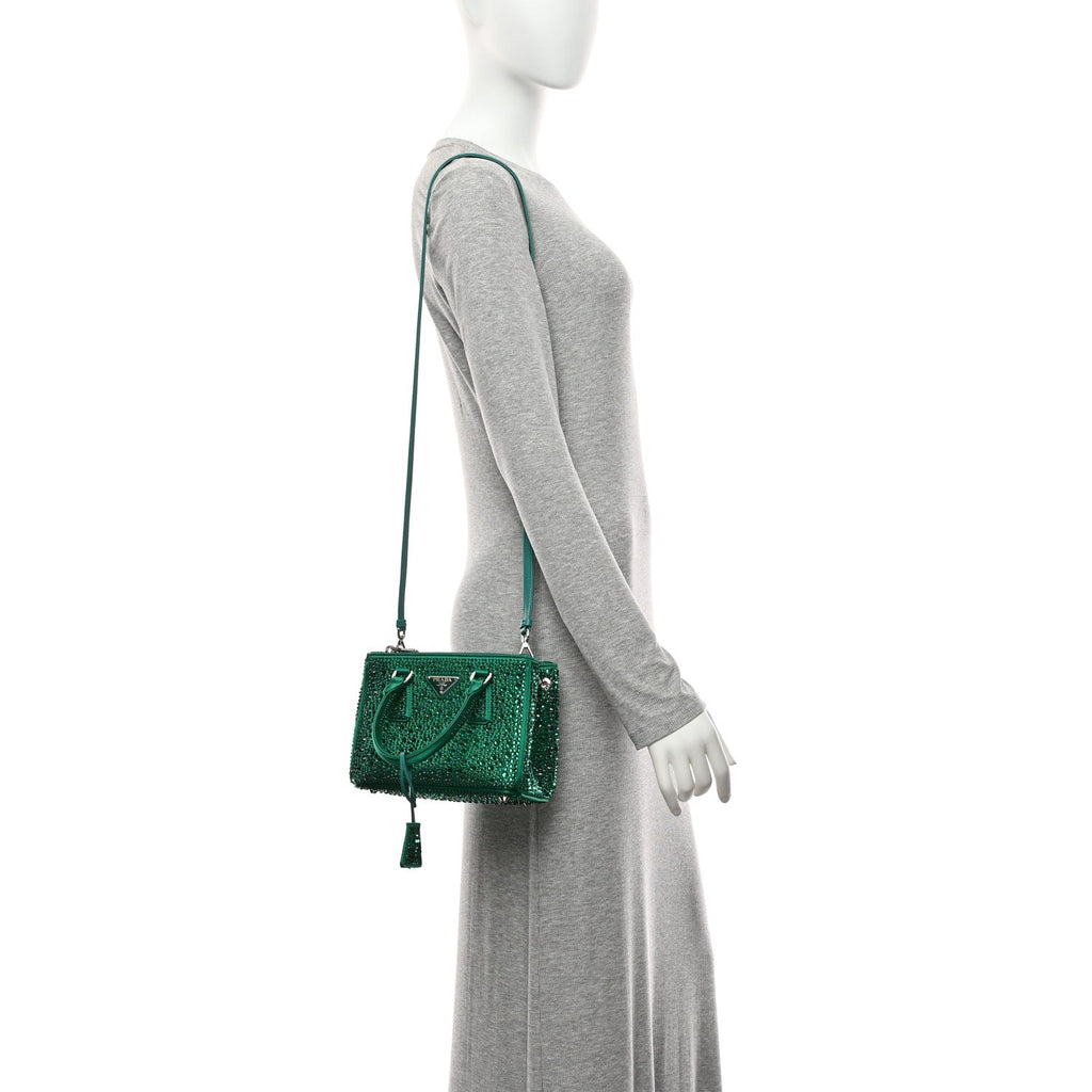 Satin Crystal Mini Galleria Double Zip Tote Mango