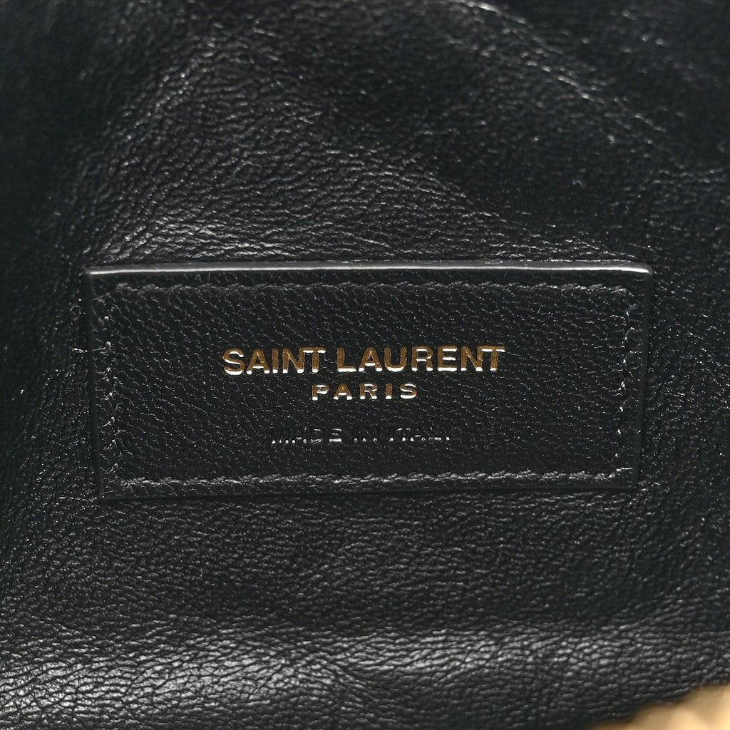 Lambskin Quilted Gaby Zipped Pouch Crema Soft