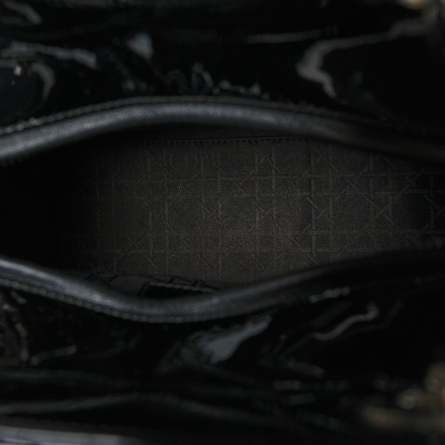 Patent Cannage Medium Lady Dior Black