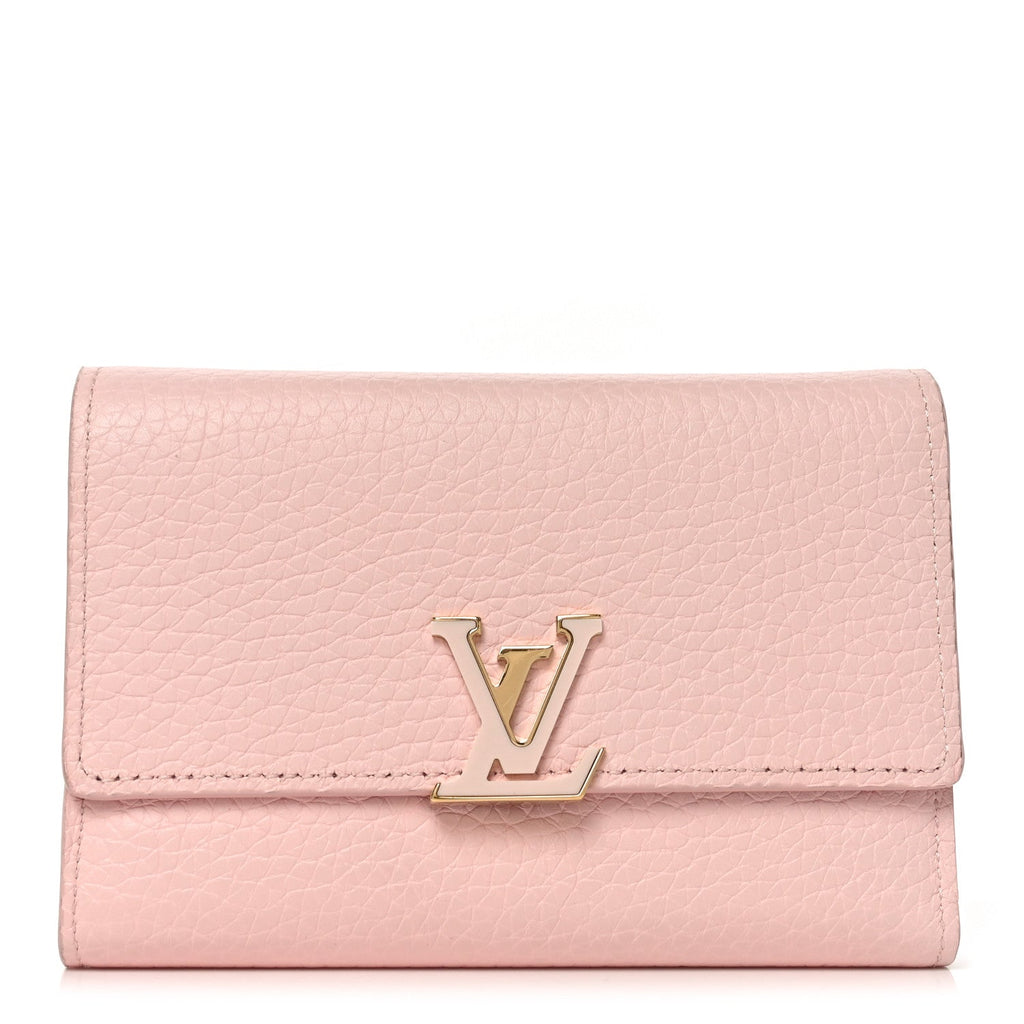 Taurillon Capucines Compact Wallet Magnolia