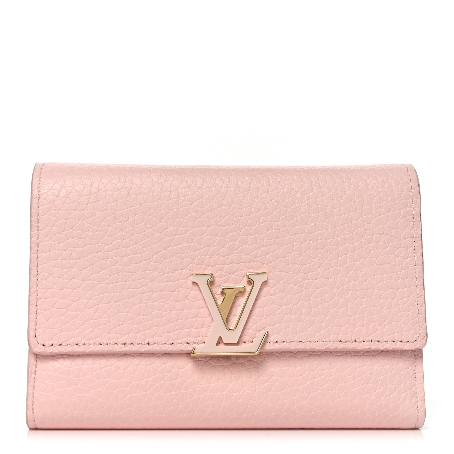Taurillon Capucines Compact Wallet Magnolia