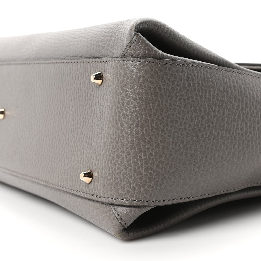Dollar Calfskin Medium Interlocking G Top Handle Shoulder Bag Loess