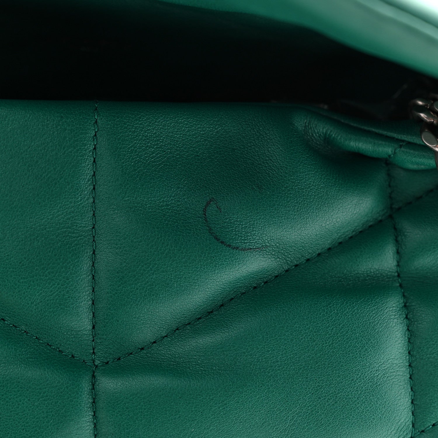 Lambskin Quilted Small Loulou Puffer Monogram Chain Satchel Green Field