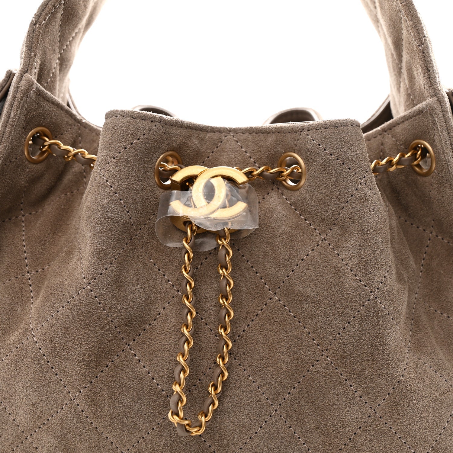 Suede Quilted Small Chanel 25 Handbag Dark Grey