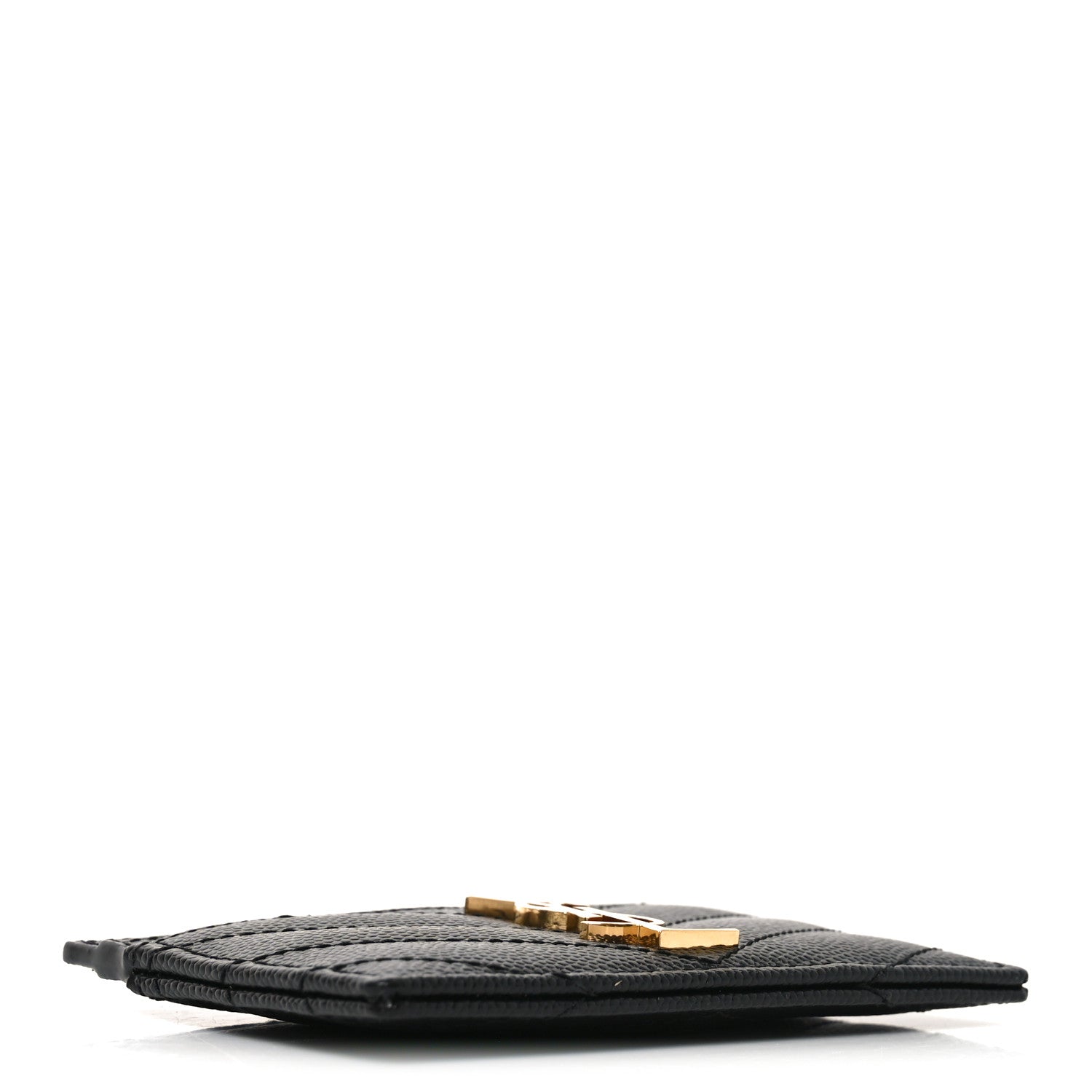 Grain De Poudre Matelasse Chevron Monogram Credit  Case Black