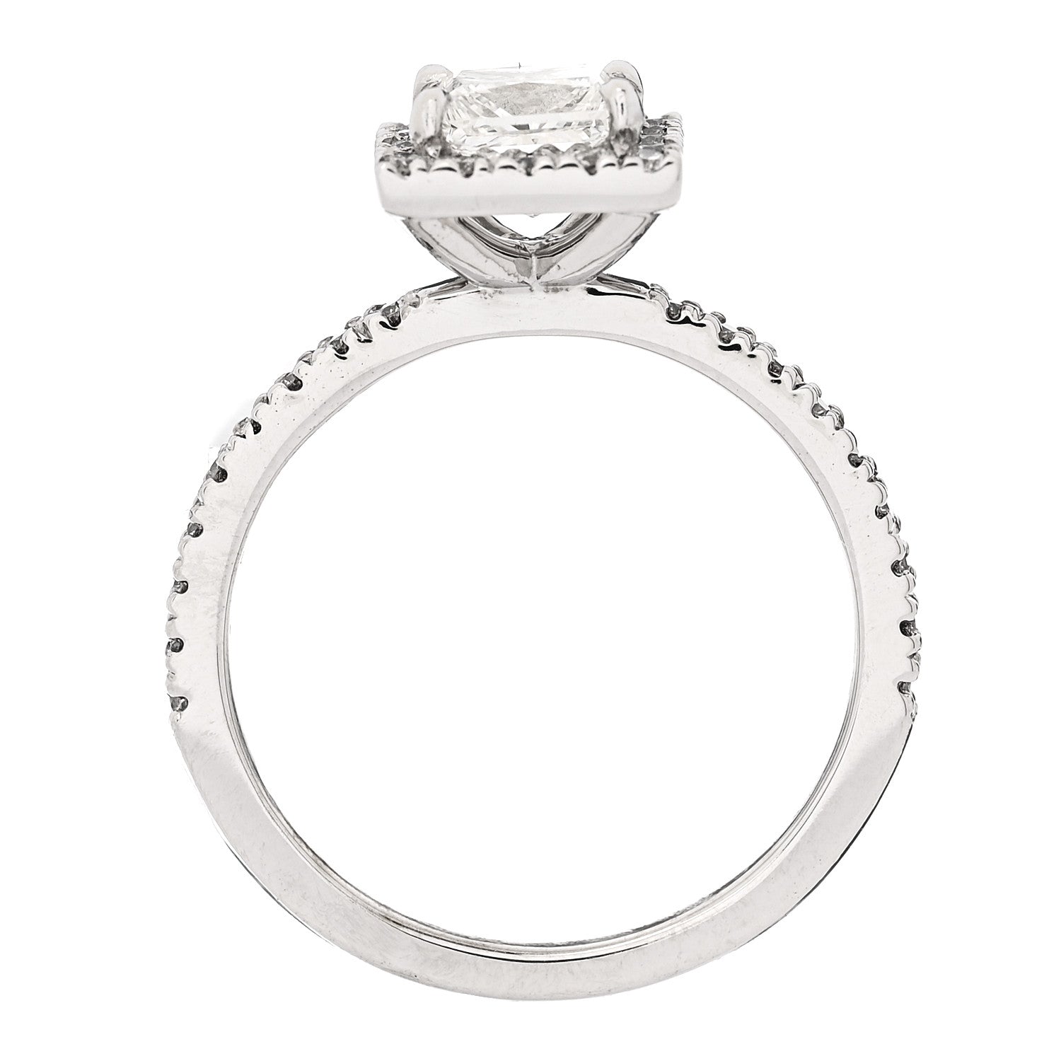 18K White Gold Diamond .96ctw Princess Cut Engagement Ring  52 6