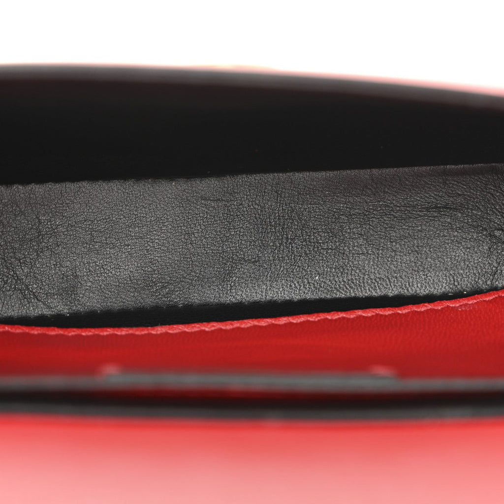 Calfskin Small Supervee Crossbody Bag Rouge Pur