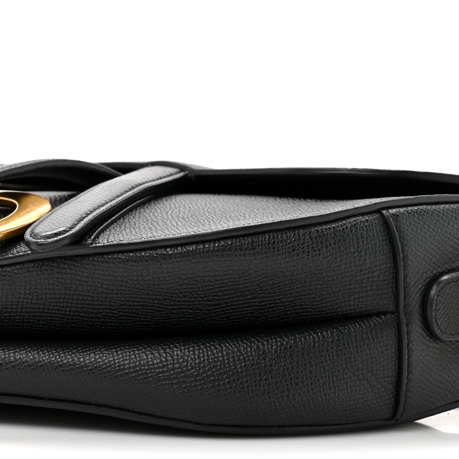 Grained Calfskin Saddle Bag Black