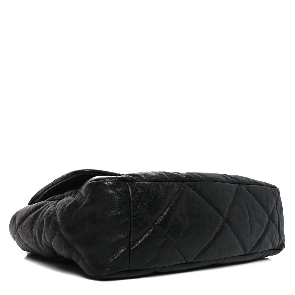 Goatskin Quilted Maxi Chanel 19 Flap Black