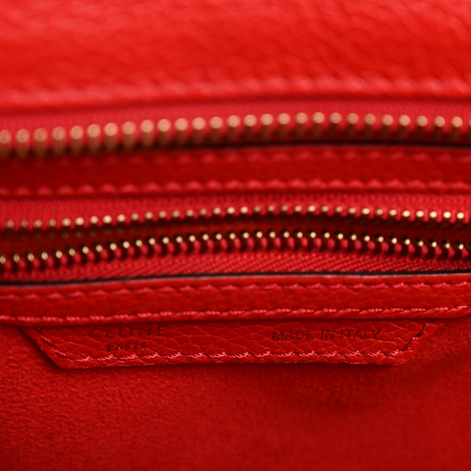Drummed Calfskin Micro Luggage Red
