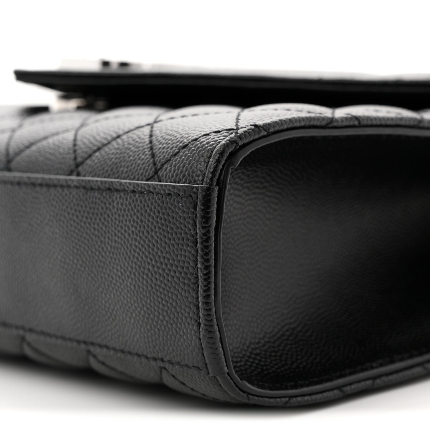 Grain De Poudre Textured Mixed Matelasse Triquilt Medium Monogram Satchel Black