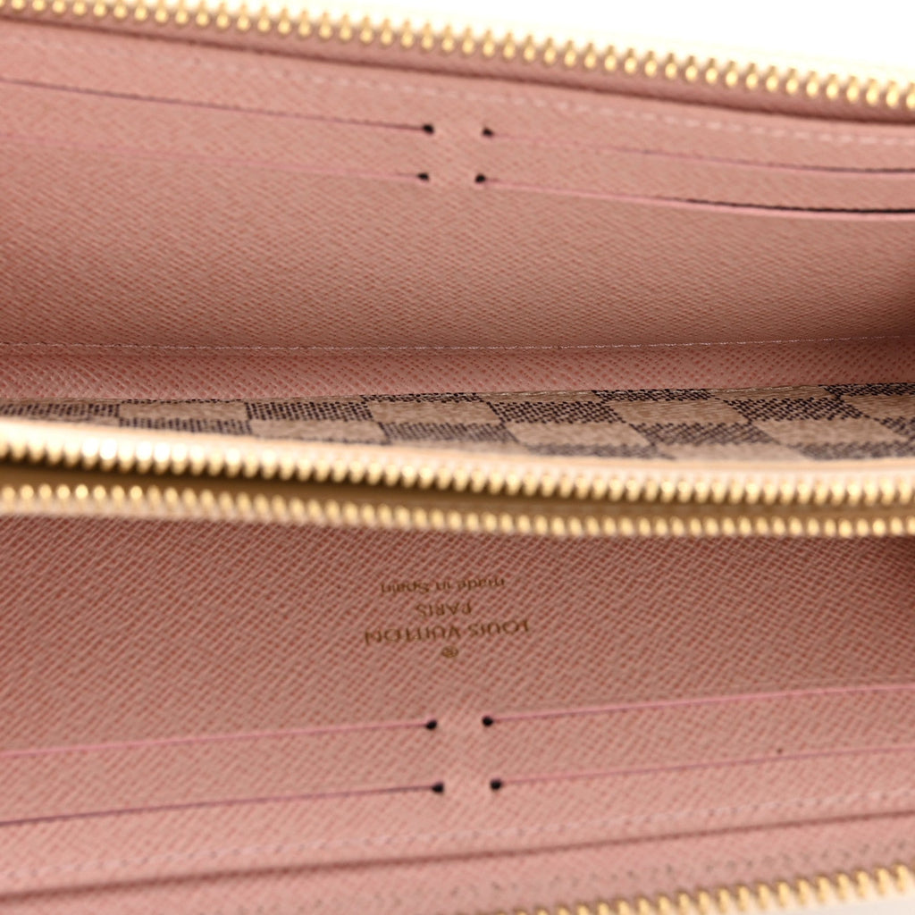 Damier Azur Clemence Wallet Rose Ballerine