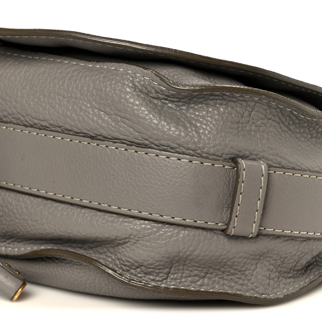 Calfskin Medium Marcie Round Crossbody Bag Cashmere Grey