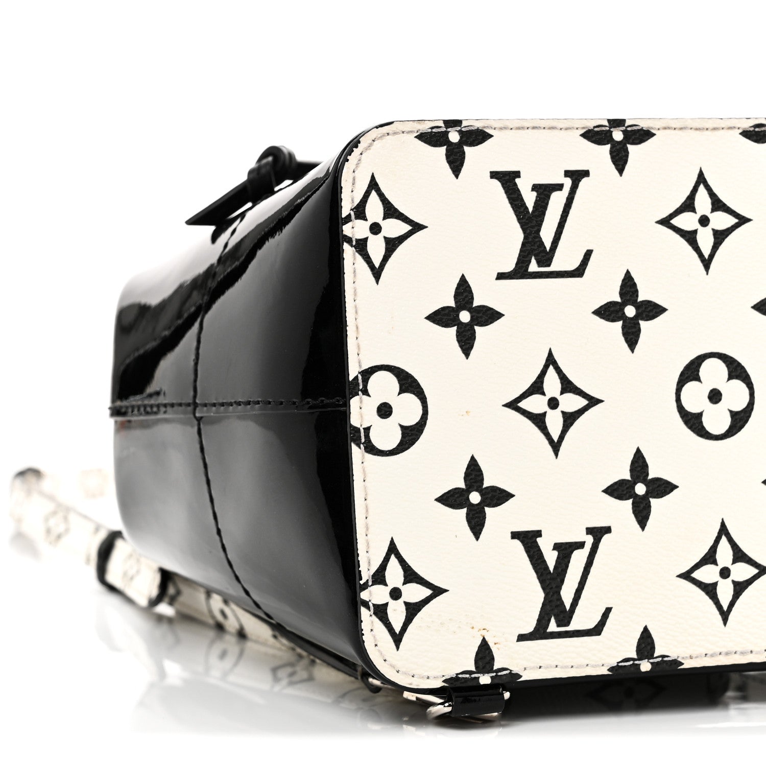 Patent Monogram Hot Springs Backpack Black White