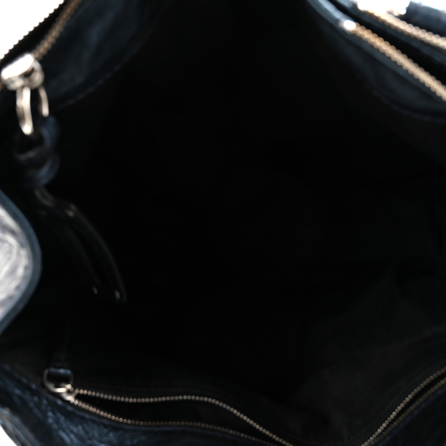 Metallic Calfskin Large Paddington Tote Blue