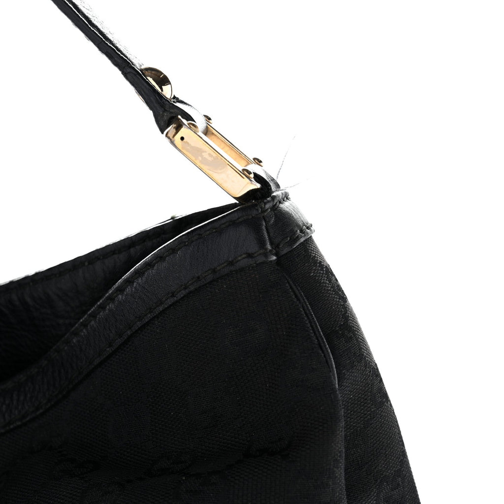 Monogram Large New Ladies Web Hobo Black