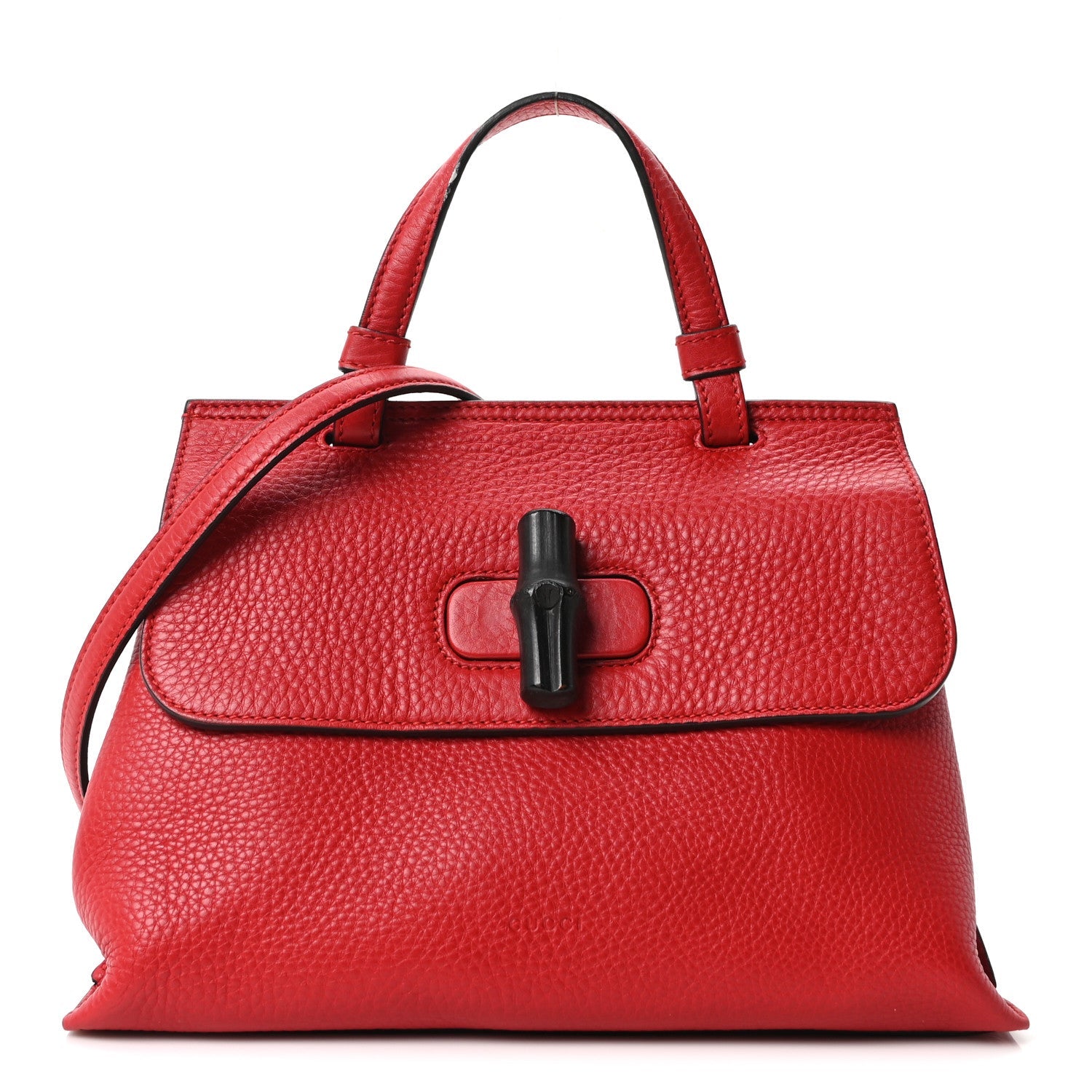 Cellarius Calfskin Small Bamboo Daily Top Handle Bag Hibiscus Red